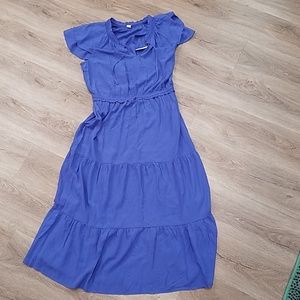 NWT! Old Navy blue maxi dress with ruffle detail.